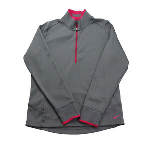 Nike Golf Womens DriFit Large Quarter Zip Pull Over Gray Pink M3 Insurance Brand